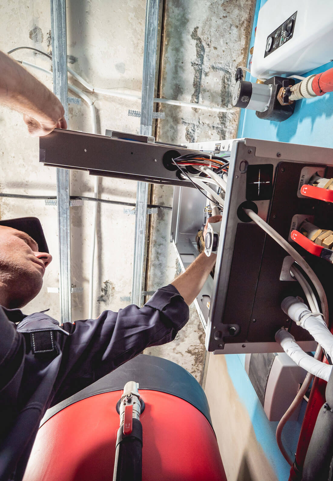 Air Conditioning Technician Is Checking Air Conditioner
